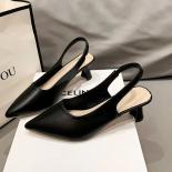 2024 Spring/summer New Pointed High Heels, Women's Thin Heels, Baotou Sandals, Back Hollow Shallow Mouth Single Shoes, W