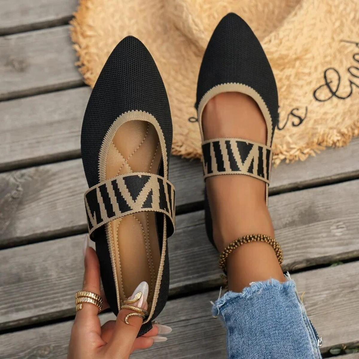 Women's Ballet Flats Casual Shoes Low Heel Barefoot Elegant Woman Sneakers Socofy Comfortable Pointed Toe On Offer