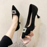 2024 New Fashionable Large Size Shoes Comfortable High Heels Pointed Toe Shallow Mouth Pumps Low Heel Casual Women's Sho