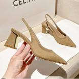 Summer New Pointed Solid Color Simple Shallow Mouth Comfortable Women's Outwear Back Strap Fashion Sandals Women