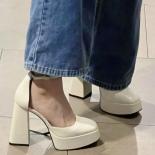 Platform High Heels For Women  Shoes 2024 Autumn New Ladies Round Toe Buckle Strap Pumps Elegant Female Shoes