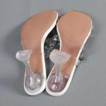 2024 Summer Fashion Rivet Women's Slippers New Transparent High Heels Women's  Square Toe Party Dress Shoes Women's Slip