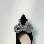 Women Pointed Toe Pumps Diamond Buckle Wedding Party Bridesmaid Shoes Fashion Ladies Shoes English Style  High Heels Fem