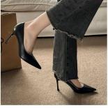 2024 Spring New Versatile Pointed Shallow Mouth Soft Sole French Elegant Thin Heel High Heel Commuter Single Shoes For W