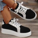 Brand Design Sneakers For Women New Casual Platform Lace Up Women's Vulcanized Shoes Tennis Walking Student Leather Shoe
