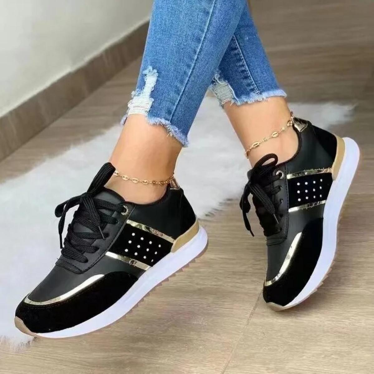 Sneakers Women Platform Shoes Leather Patchwork Woman Casual Shoes Sport Shoes Ladies Outdoor Running Vulcanized