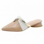 Women's Shoes Slippers Outside The New Summer  Spike Stitching Metal Ring Thick Heeled  Shoes