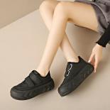Warm Plush Flats For Women Winter Hook & Loop Round Toe Leisure Shoes For Women Solid Casual Shoes Ladies Shoes