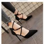 Four Seasons Women's Suede High Heels New Pointed Stiletto Fashion  Black Wedding Shoes Nude Bridal Shoes