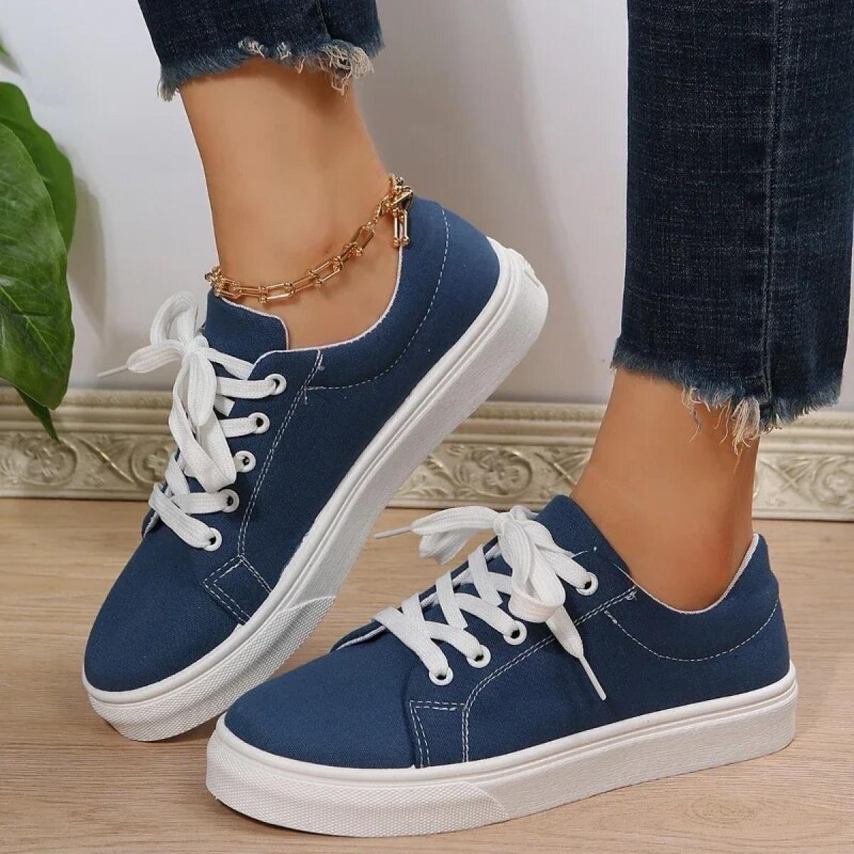 New Fashion Casual Sports Women's Vulcanized  Women's Canvas Shoes Summer Autumn Lightweight Solid Color Flat Shoes