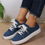 New Fashion Casual Sports Women's Vulcanized  Women's Canvas Shoes Summer Autumn Lightweight Solid Color Flat Shoes