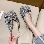 Sweet Girl's Slippers Flower Pearl Elegant Blue Orange Sliders Leisure Peep Light Slip On Summer Shoes