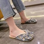 Sweet Girl's Slippers Flower Pearl Elegant Blue Orange Sliders Leisure Peep Light Slip On Summer Shoes
