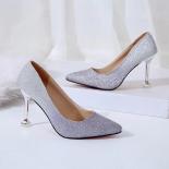 Elegant Shoes For Woman Luxury Heels Stiletto Evening Shoes Pointed Women Pumps  High Heels Women Party Shoes Glitter He