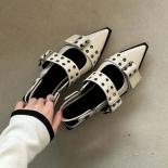 Slingback Shoes Gothic Chunky Heels Women's Pumps Rivet Street Style Medium Heel Punk Vintage Casual Sandals Spring Summ