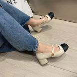 Ladies High Quality Thick Heeled Casual Shoes For Women New Fashion Shallow Mouth  Women's Shoes