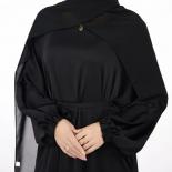 Fashion Satin Sliky Djellaba Muslim Dress Dubai Full Length Flare Sleeve Soft Shiny Abaya Dubai Turkey Muslim Islam Robe