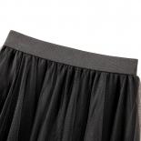 Asymmetrical Skirt High Waist Ruffles Mesh Tutu Tulle Midi Skirt For Women Black Midi Skirt Woman Tulle Skirts  Skirts