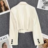 Single Button Blazers Women Spring Autumn All Match Daily Seductive Trendy  Style Ladies Office Cropped Blazers