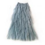 Tulle Long Maxi Skirt Women Fashion 2023  Cute Pink High Waist Pleated Tutu Skirt Mesh Female Lady Mesh Skirt