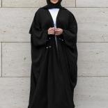 Fashion Chic Beading Maxi Casual Loose Abaya Kimono Dubai Muslim Cardigan Abayas Women Casual Robe Female Islam Clothes