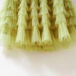 Tutu Cake Skirts Women Elegant Cascading Ruffles A Line Long Skirts Female Casual Elastic Waist Party Skirt Black Skirt 