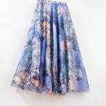 Summer Beach Elegant Long Maxi Skirts Fashion Women Casual Loose Skirt Flowing Color Matching Bohemian Skirts