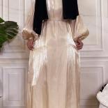 Fashion Organza Abaya Kimono Dubai Muslim Cardigan Abayas Women Casual Robe Female Islam Clothes With Belt