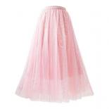 Women Mesh Elastic Tutu Skirt Autumn Beach Skirt Spring Summer  High Waist Vintage Long Skirt Tulle Skirts Sequin Skirt