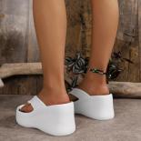Super High Heels Wedges Flip Flops For Women 2024 Summer Chunky Platform Clip Toe Beach Sandals Woman Thick Eva Slippers