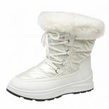 Women's Faux Fur Ankle Boots Chunky Platform Waterproof Snow Boots Women Silver Thick Plush Warm Winter Boots Shoes Woma