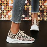 Woman Leopard Sneakers Flats  Knit Slip Sneakers Womens  Womans Leopard Shoes Flat  Flats  