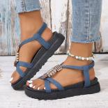 String Bead Wedge Heel Sandals For Women Summer 2024 Platform Gladiator Shoes Woman Thick Bottom Non Slip Beach Sandalia