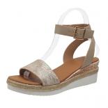 Amkle Strap Wedge Sandals For Women Summer 2023 High Heel Open Toe Buckle Gladiator Shoes Woman Non Slip Platform Sandal
