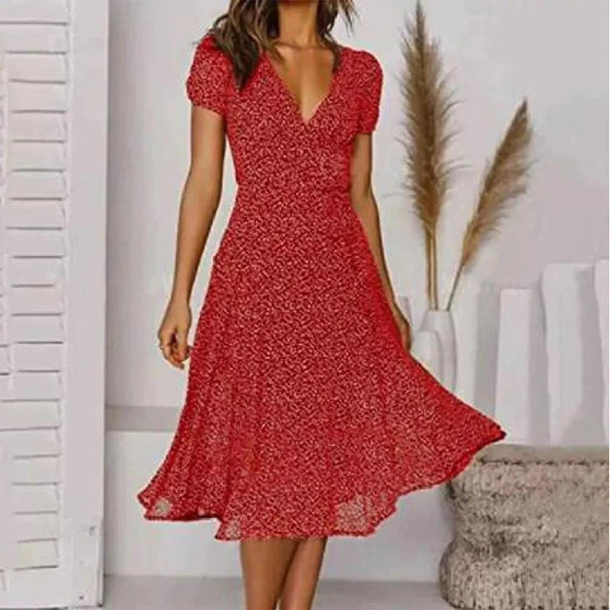Red Long Dress For Women 2024 Summer Bohemian Dresses Vestido Robe Female Clothing Vacation Pullover Casual  Beach Sundr