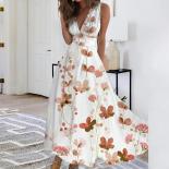 שמלה פרחונית לנשים 2024 קיץ אלגנטי בוהמייני שמלות ארוכות בגדי נשים חופשה חוף שמלת קיץ חצאית ווסטידו
