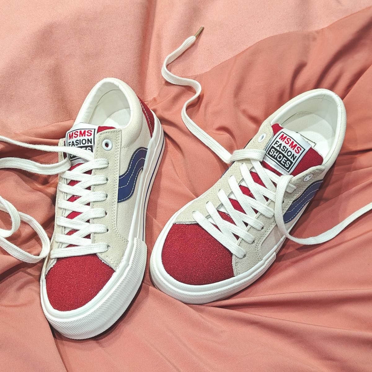 US 24.85 Casual Men Designer Shoes Women Canvas Shoe Flats Breathable Lace Up Mixed Colors Skateboard Shoes Hip Hop Lovers Sneake Description