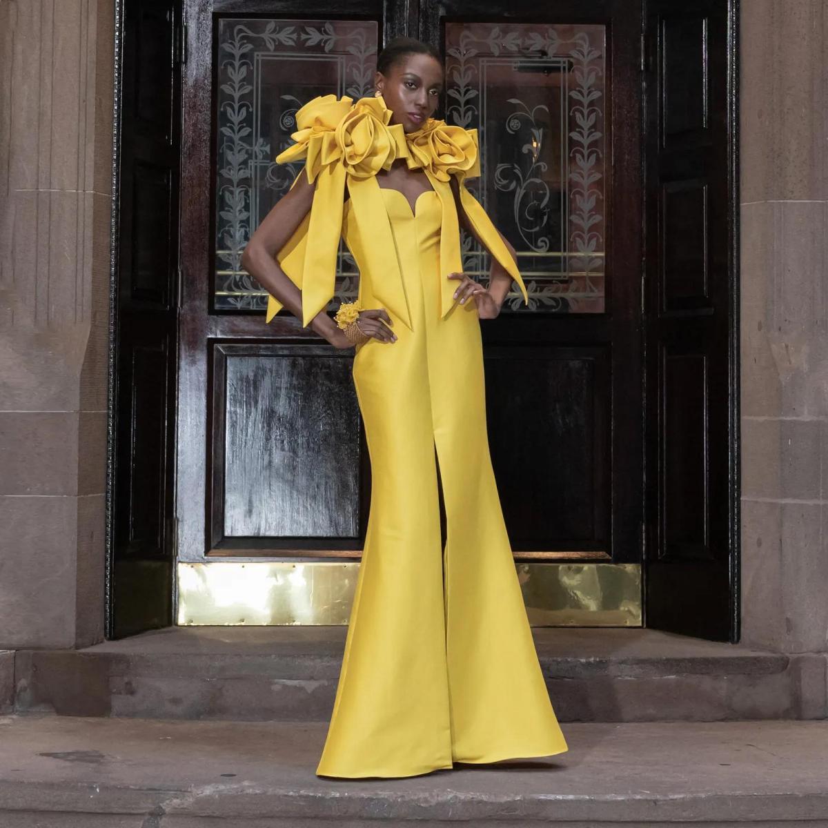 Yellow spring formal dresses cheap