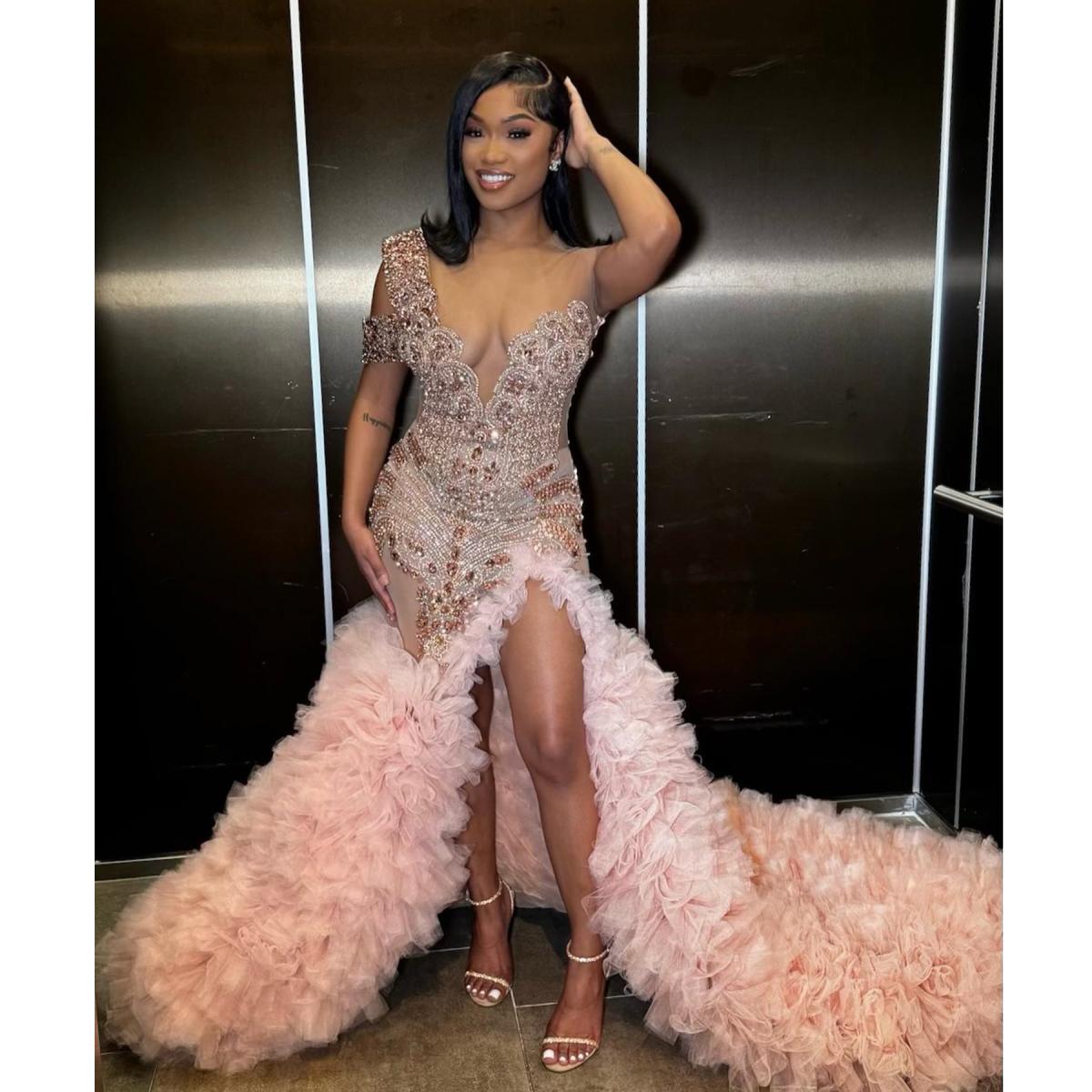 Tulle skirt prom dress best sale
