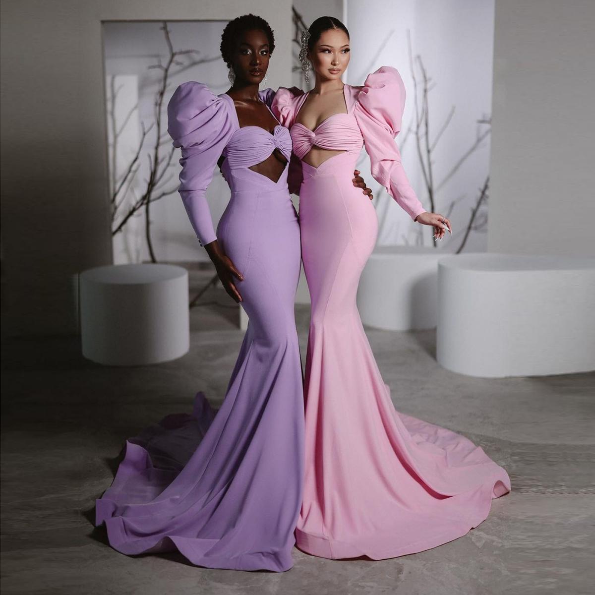 Gorgeous Lilac Mermaid Prom Dresses Stretch Silk Satin Long Formal Party Dress Pink 2024 Evening Gowns
