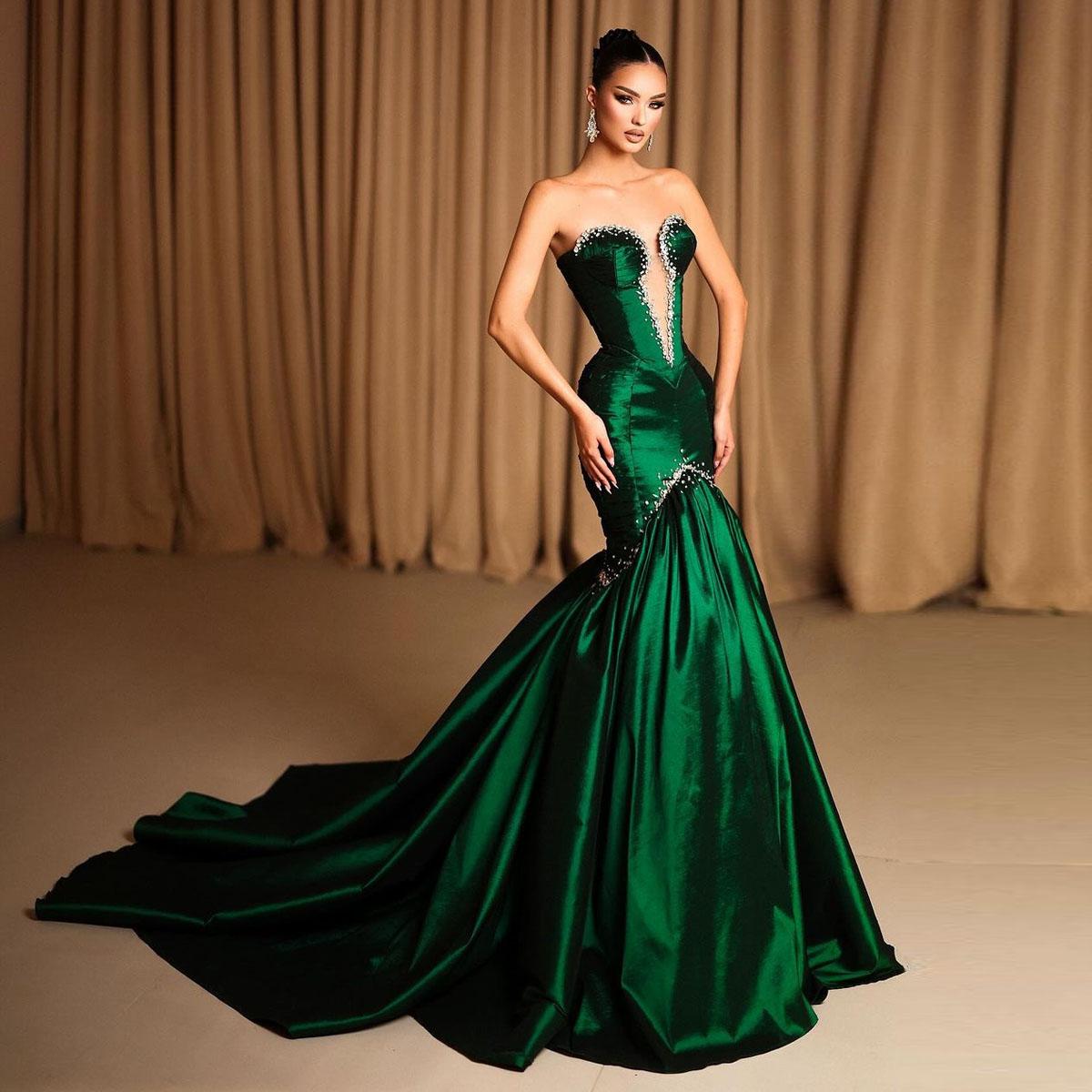 Robe sirene vert emeraude clearance