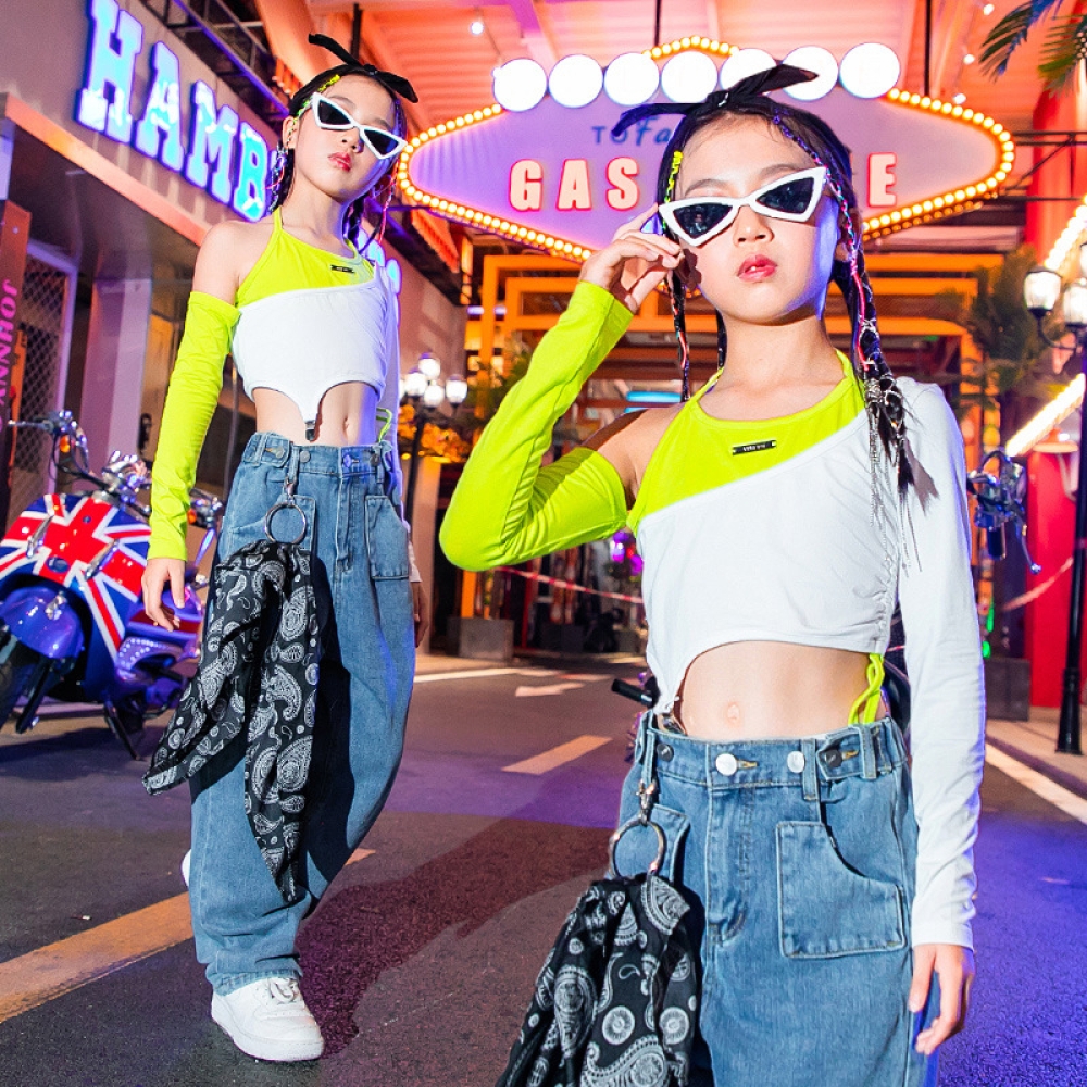 Abbigliamento per spettacoli di danza jazz Vestito hip hop hip hop per bambini Costume da ballo jazz autunnale Tendenza passerel