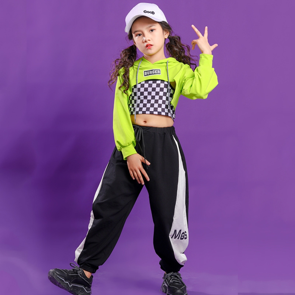 Abiti per esercitazioni di danza jazz per ragazze Abiti da ballo di strada per bambini Abiti alla moda hip hop Catw jazz con