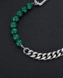 Bracelet Perles Couple Bracelet Acier Titane Design Turquoise Naturelle