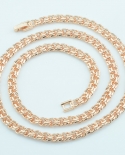 1pcs 8mm men big necklace womens rose gold color double curb chain 60c