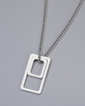  Simple Square Green Crystal Pendant Necklace For Women Charm Zircon Ch