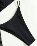  Black 3 Pieces Set Long Dress Swimwear Female Swimsuit Coverups For Wo
