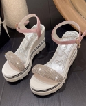  2022 Fashion New Casual High Heel Wedge Women Sandals Fish Mouth Flat 