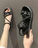 2022 Sandals Womens Summer New Fashion Elastic Band Comfort Shoes Lad