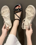  2022 Sandals Womens Summer New Fashion Elastic Band Comfort Shoes Lad
